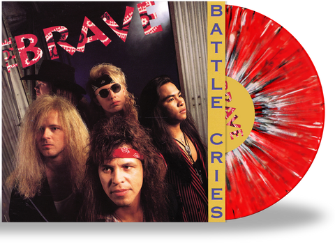 THE BRAVE - BATTLE CRIES (RED, BLACK, WHITE SPLATTER VINYL w/2-SIDED PRINTED SLEEVE - Christian Rock, Christian Metal