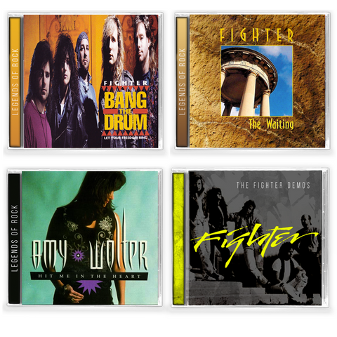 Fighter 4 Album Bundle (CDs) 2019 Bang the Drum, The Waiting, Demos & Hit Me in the Heart - Christian Rock, Christian Metal